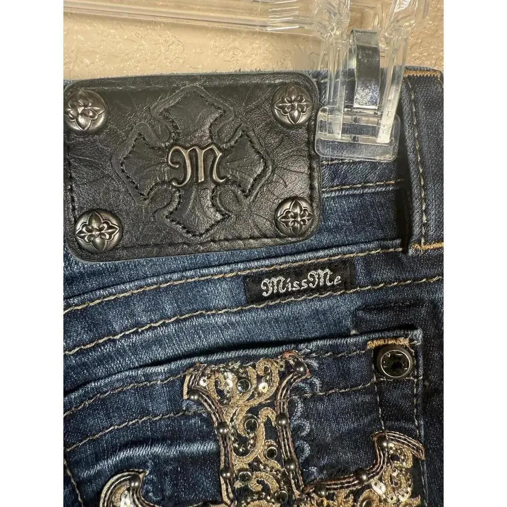 Miss Me Skinny Jeans Womens‎ Size 27 Embellished Rhinestone Signature Rise